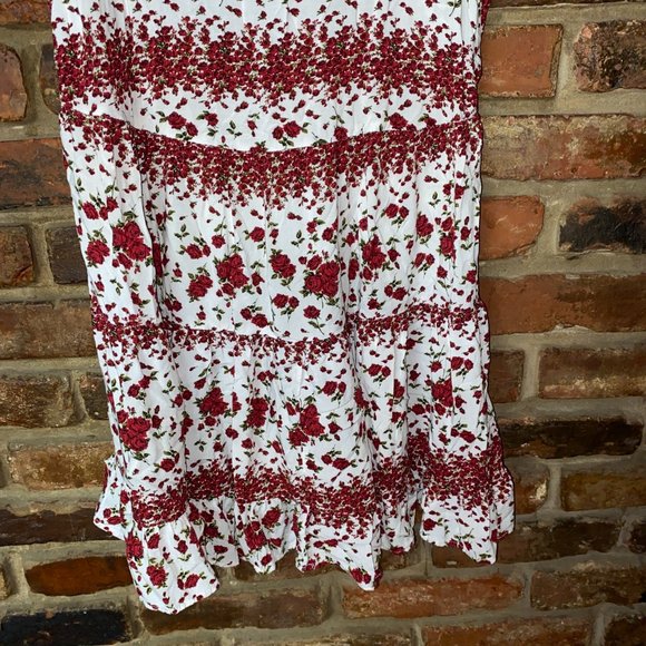 Brandy Melville White Red Floral Mini Slip Dress - Picture 4 of 8
